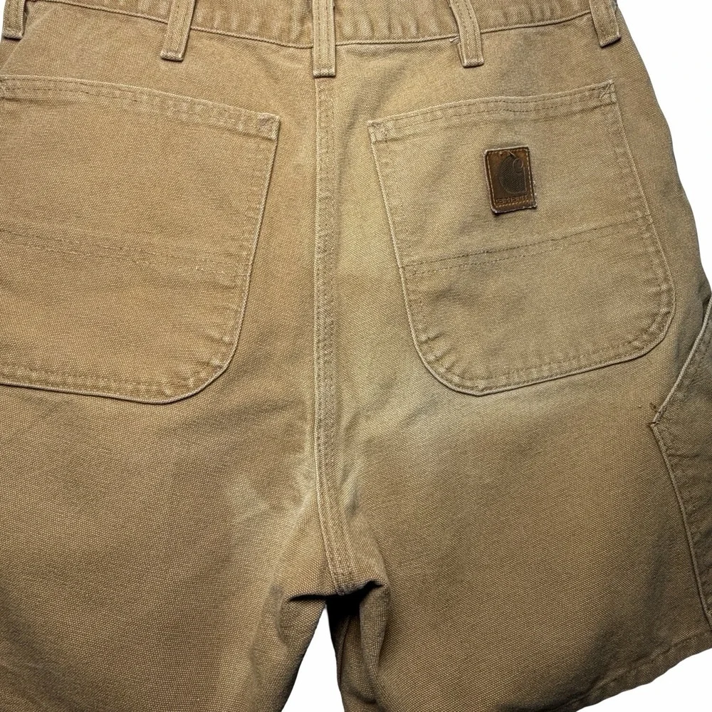Vintage Carhartt WU1906 Duck Canvas Carpenter Work Shorts Brown Size 31 Y2K